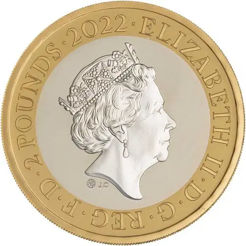 2022 25th Anniversary of the £2 Silver Proof Coin obverse1