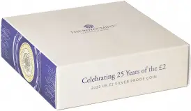 2022 25th Anniversary of the £2 Silver Proof Coin reverse box