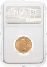 1966 Gold Full Sovereign Elizabeth II Royal Mint - NGC MS-63 Mint Error / Reverse Struck Through 2