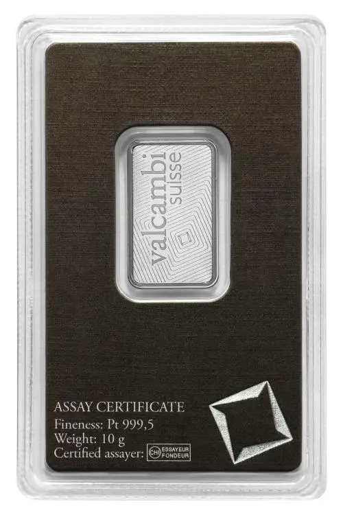 Valcambi SA Platinum 10g Bullion Bar  obverse