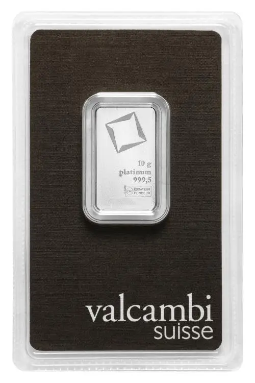 Valcambi SA Platinum 10g Bullion Bar  reverse
