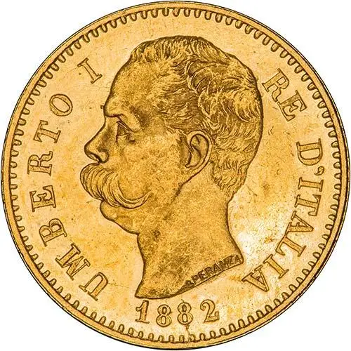 1882 Gold Italian 20 Lire 23635