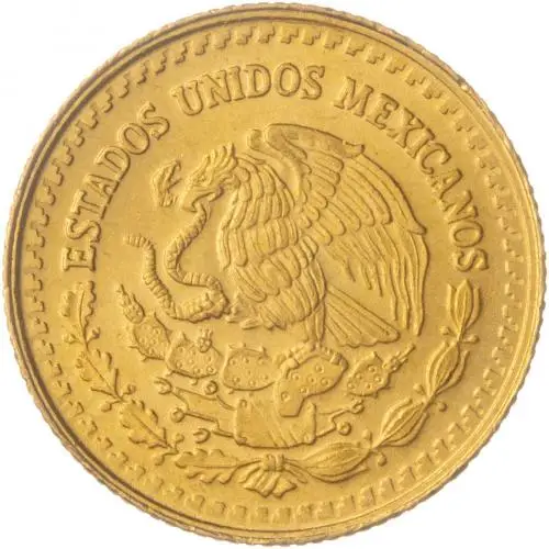 1992 Gold Bullion Ungraded 0.05 Ounce Libertad  Coin Single Mexico rev