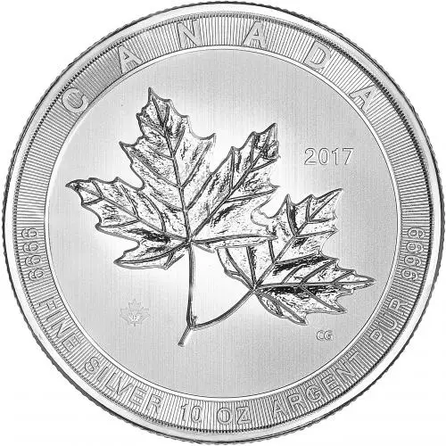 Canadian 2017 Silver 10 oz Maple Leaf Bullion Coin Pre-Owned reverse1 