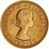 1957 Gold Sovereign Elizabeth II First Portrait Bullion Coin obverse chards image crop