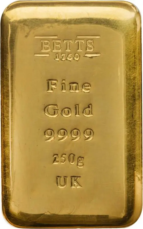 Betts 250g Cast Gold Bullion Bar re