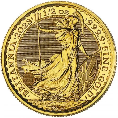 2023 King Charles III Britannia 0.5 oz Gold Bullion Coin reverse chards