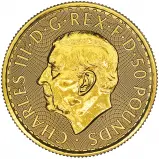 2023 King Charles III Britannia 0.5 oz Gold Bullion Coin obverse chards