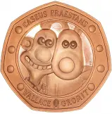 2019 Wallace and Gromit Gold Proof 50 Pence Coin Pre-Owned box crop reverse