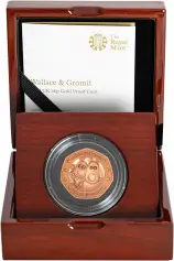 2019 Wallace and Gromit Gold Proof 50 Pence Coin Pre-Owned