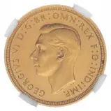 1937 PF 62 Gold Proof Full Sovereign George VI Pound Sterling £1  Coin NGC Collectable United Kingdom The Royal Mint obv closer view