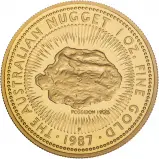 1987 Gold 1 oz Poseidon Kangaroo Nugget $100 Perth Mint Proof Coin