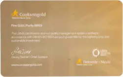 Gold 1 Gram  Bar In Card Pre-Owned Cooksongold back