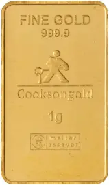 1g Minted Gold Bullion Bar Cooksongold In Card - Pre-Owned