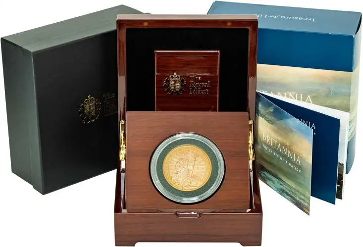 2020 Gold Proof 5 Ounce Britannia Spirit Of A Nation  Coin Single With Cert With Box United Kingdom The Royal Mint with box