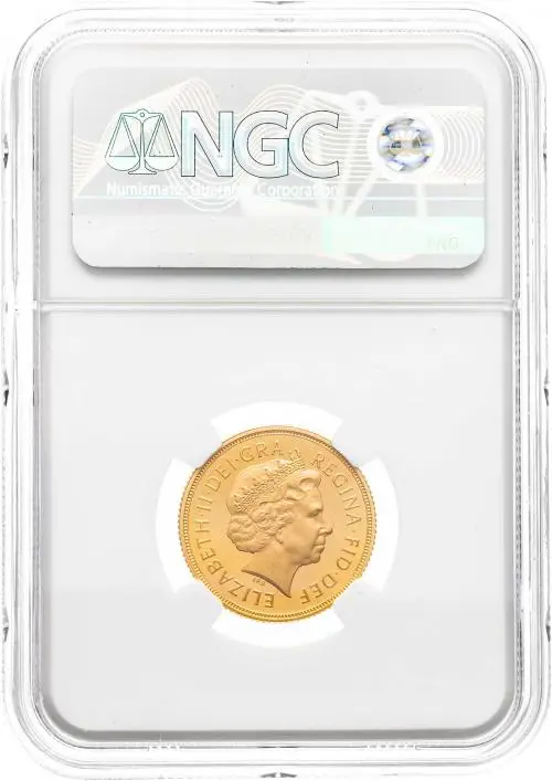 2015 Gold Proof Full Sovereign Elizabeth II  Coin Slabbed Collectable United Kingdom NGC PF 70 ULTRA CAMEO obverse