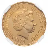 2000 Gold Proof Full Sovereign Elizabeth II  Coin NGC United Kingdom The Royal Mint Fourth Portrait PF-69 ULTRA CAMEO obverse closer view
