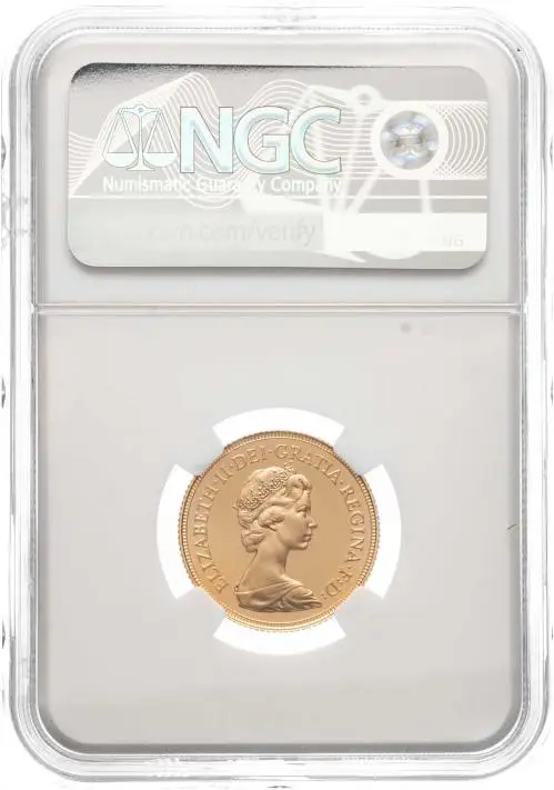 1982 Gold Proof Full Sovereign Elizabeth II  Coin Slabbed United Kingdom The Royal Mint Second Portrait PF-69 ULTRA CAMEO obv