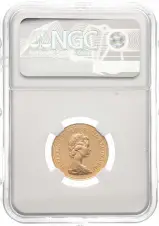 1982 Gold Proof Full Sovereign Elizabeth II  Coin Slabbed United Kingdom The Royal Mint Second Portrait PF-69 ULTRA CAMEO obv