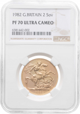 1982 Gold Double Sovereign NGC PF 70 ULTRA CAMEO | Chards