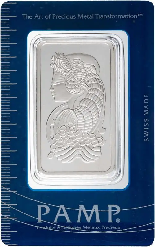 Silver Bullion Ungraded 50 Gram  Bar Pre-Owned PAMP Suisse reverse