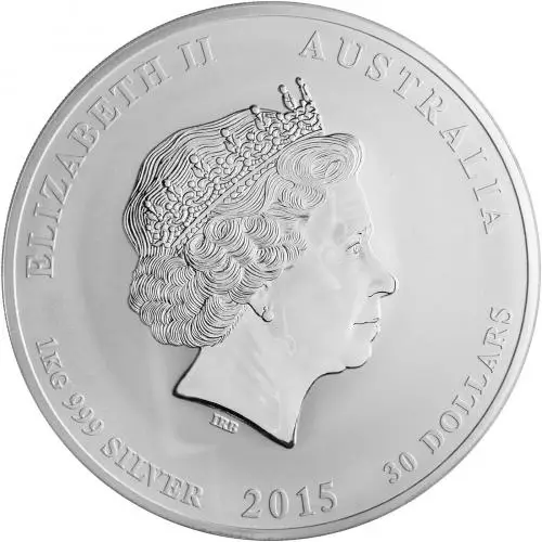 2015 Australian 1kg 'Year of the Goat' Silver Bullion Coin Obverse