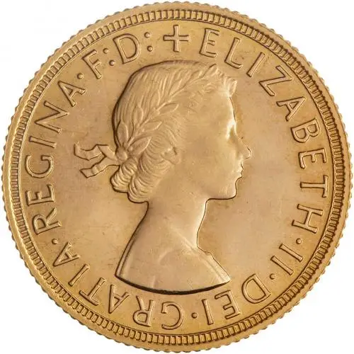 1959 Gold Sovereign Elizabeth II obverse