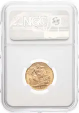 1959 Gold Sovereign Elizabeth II NGC MS-64+ rev