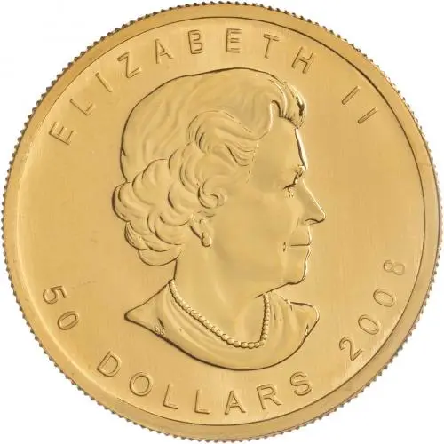 2008 Maple Leaf & Inukshuk 1 oz Gold Bullion Coin obverse