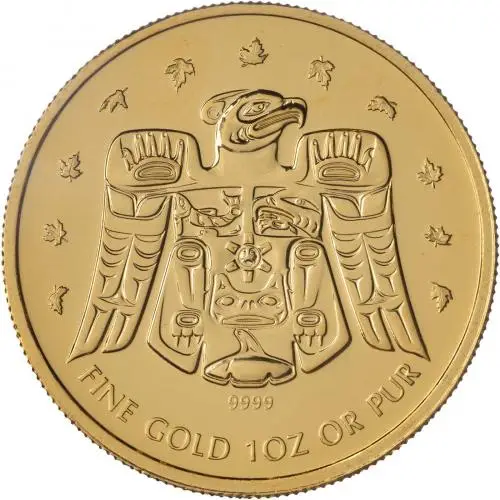 2009 Thunderbird Totem 1 oz Gold Bullion Coin Reverse