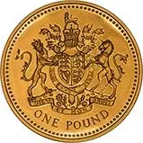 2008 UK Coin £1 Gold Proof Royal Coat of Arms