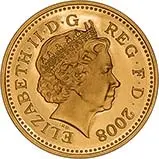2008 UK Coin £1 Gold Proof Royal Coat of Arms 21919