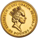 1987 Gold Bullion 0.25 Ounce Britannia  Coin Grade C obverse