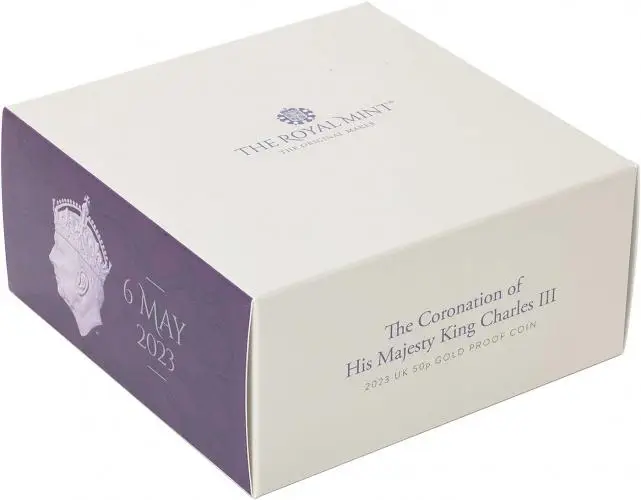 2023 Coronation of King Charles III Gold Proof 50p Coin box