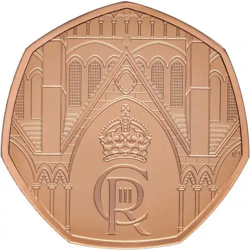 2023 Coronation of King Charles III Gold Proof 50p Coin reverse 1