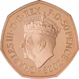 2023 Coronation of King Charles III Gold Proof 50p Coin obverse 1