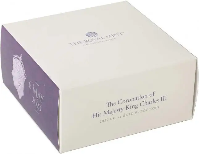 2023 Coronation of King Charles III Gold Proof 1 oz Coin display box