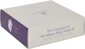 2023 Coronation of King Charles III Silver Proof 1 oz Coin box chards