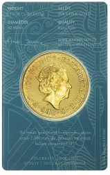 2021 Gold Bullion Ungraded 1 Ounce Britannia Elizabeth II  Coin In Sleeve United Kingdom The Royal Mint obverse chards image crop