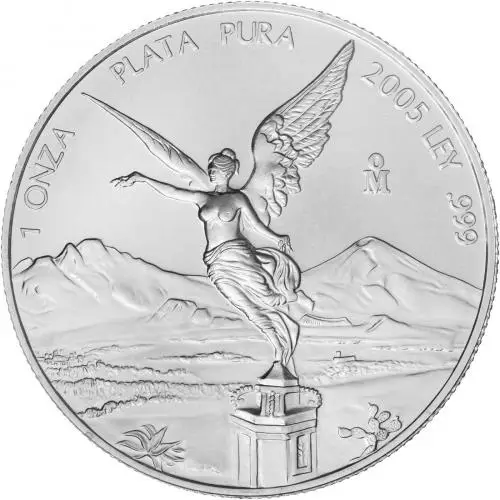 2005 Silver 1 Ounce Libertad Onza 1 Onza  Coin Single Mexico Mexico City Mint obv