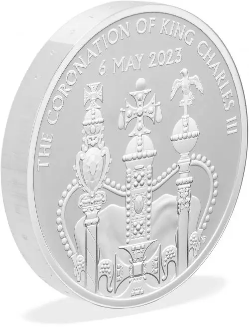 2023 Coronation of King Charles III Silver Proof Piedfort £5 Crown Coin piedfort