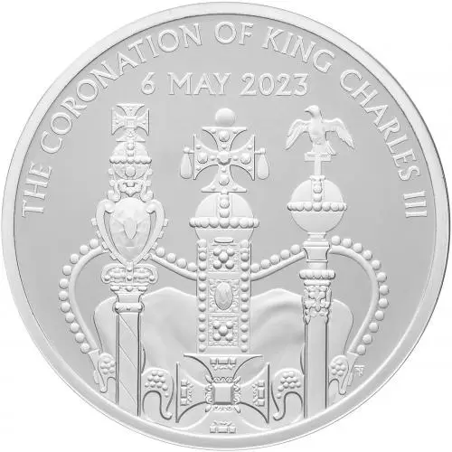 2023 Coronation of King Charles III Silver Proof Piedfort £5 Crown Coin reverse