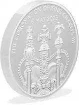 2023 Coronation of King Charles III Silver Proof Piedfort £5 Crown Coin piedfort