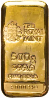 The Royal Mint 500g Cast Gold Bullion Bar Pre-Owned