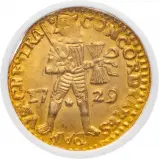 1729 Gold Graded 1 Ducat  Coin NGC Collectable Netherlands MS-61 obverse