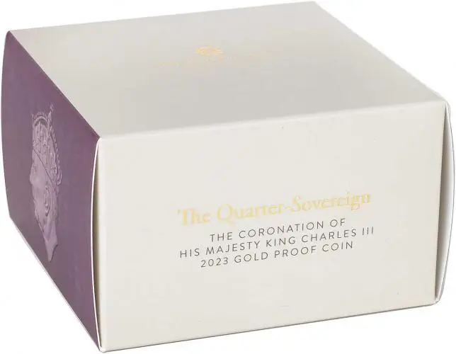 2023 Coronation of King Charles III Gold Proof Quarter Sovereign Box