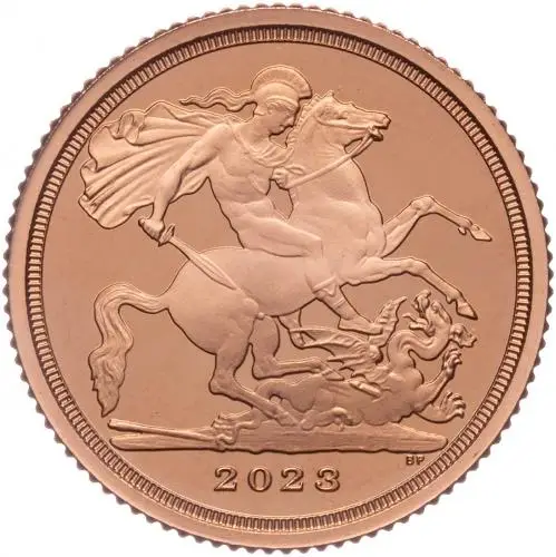 2023 Coronation of King Charles III Gold Proof Quarter Sovereign Reverse