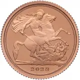 2023 Coronation of King Charles III Gold Proof Quarter Sovereign Reverse
