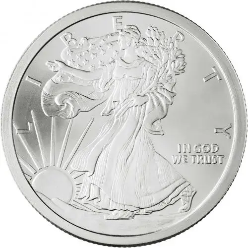 Silver 5 Ounce Liberty  Rounds Single United States of America The Golden State Mint obverse