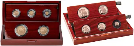 2022 - 2023 KCIII Portraits 5-Coin Gold Proof Sovereign Set (10 Coins)